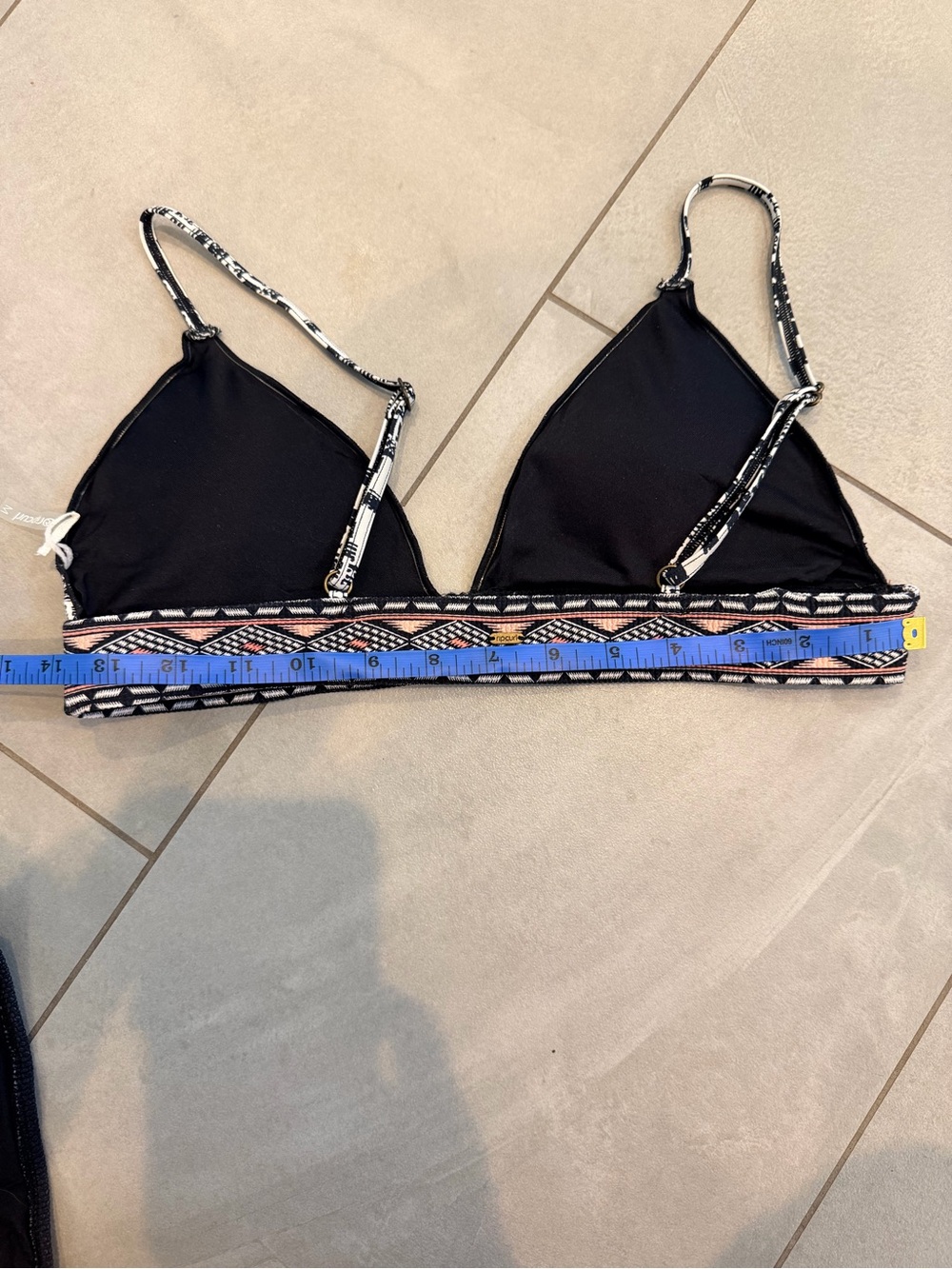 Rip Curl Black and White Patterned Bikini with Pink Accent Trim - Picture 7 of 12